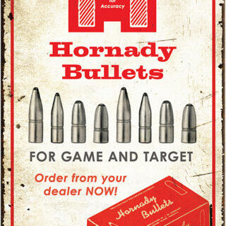 Hornady 99145 Bullets Tin Sign Rustic Red White Aluminum 12" x 18"