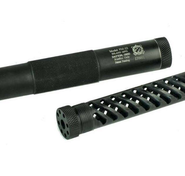 INLAND MFG PM22 .22 CAL SUPPRESSOR BLACK 1/2X28 THREAD POLY CORE
