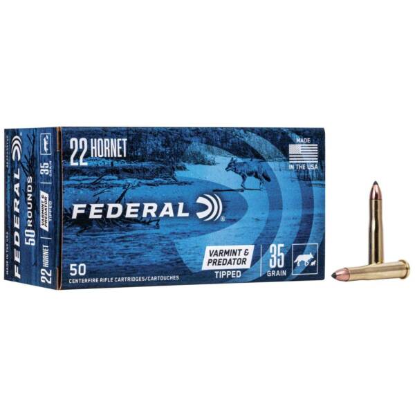 FEDERAL 22 HORNET 35GR TIPPED 50 RD/BX 10 BX/CS