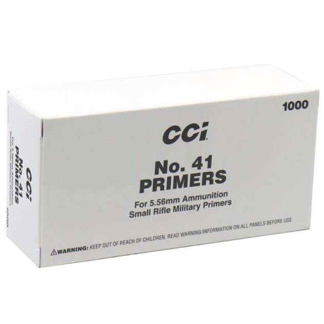 CCI PRIMER NO.41 5.56mm NATO 100 RD/BX 10BX/BRICK 50 BX/CS