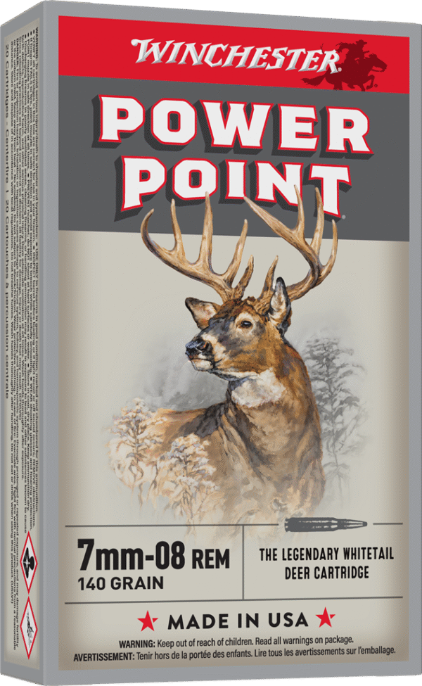 WINCHESTER POWER POINT 7MM-08 140GR 20RD BX 200RD CASE
