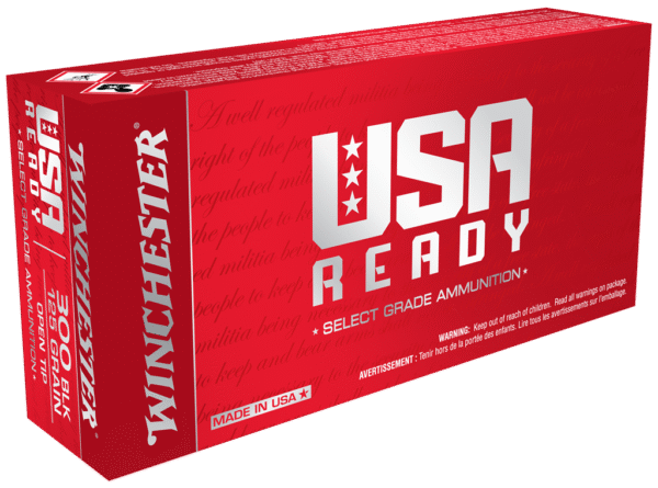 WINCHESTER USA READY 300BLK 125GR OPEN TIP 20RD BX 200RD CASE