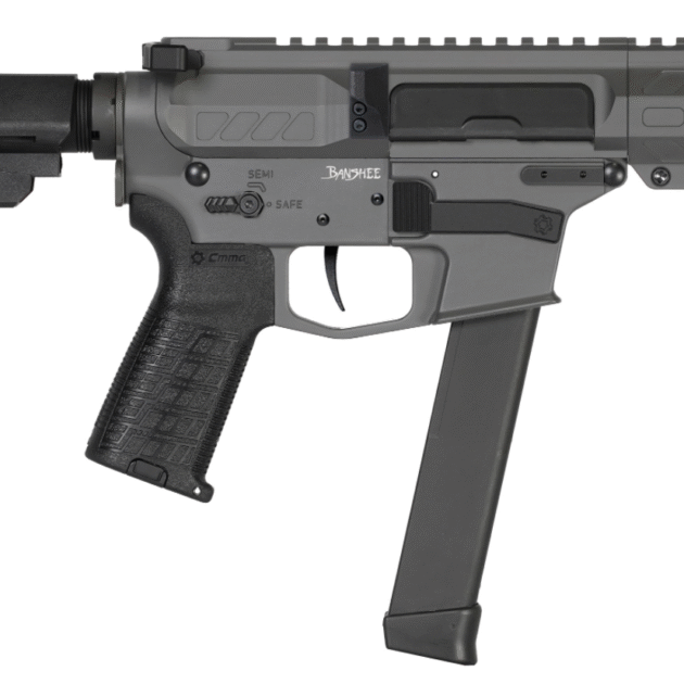 CMMG PISTOL, BANSHEE, MKGS, 9MM, 5", TUNGSTEN W/ADJ RIP BRACE