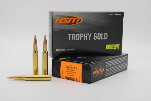 HSM AMMUNITION 30-06 SPRG 168GR BERGER HNT 20RD BOX 20 BOXES PER CASE