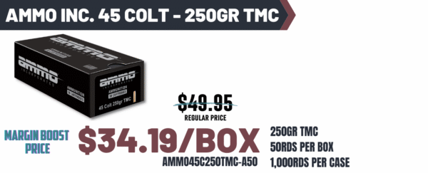 AMMO INC 45COLT 250G TMC 50RD BX/ 1000RD CASE