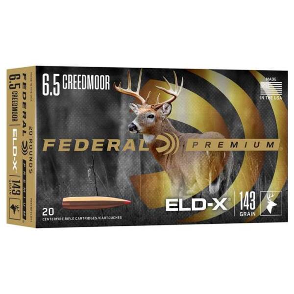 FEDERAL 6.5 CREEDMOOR 143 GR ELD-X 20 RD/BX 10 BX/CS