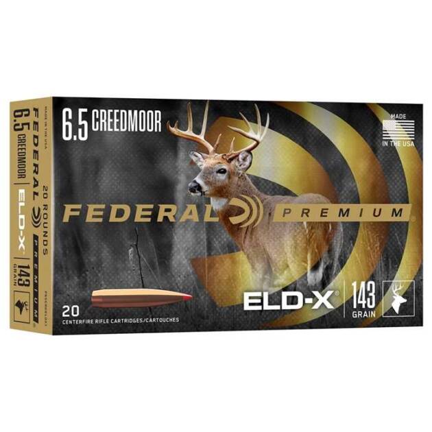 FEDERAL 6.5 CREEDMOOR 143 GR ELD-X 20 RD/BX 10 BX/CS
