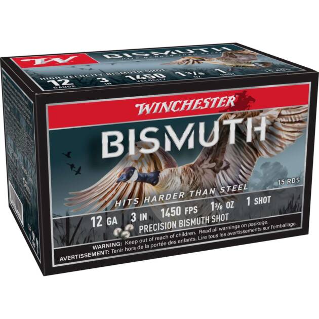 WINCHESTER 12 GA 3" #1  BISMUTH 1-3/8OZ 15 RD/BX 10 BX/CS