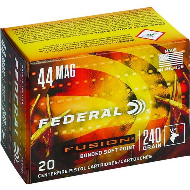 FEDERAL 44 REM MAG 240GR FUSION 20 RD/BX 10 BX/CS