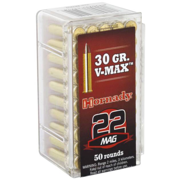 HORNADY VARMINT EXPRESS 22WMR 30GR V-MAX 50RD BX 2000RD CASE