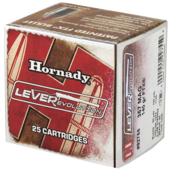 HORNADY LEVERREVOLUTION 357MAG 140GR FTX 20RD BX 200RD CASE - Image 2