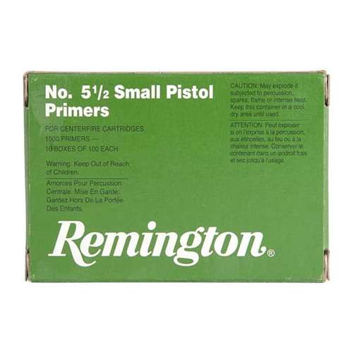 REMINGTON PRIMER 5-1/2 SMALL PISTOL 100 RD/BX 10BX/BRICK 5 BRICK/CS
