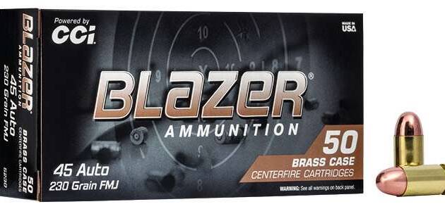 CCI 45 AUTO 230GR FMJ BLAZER BRASS 50 RD/BX 20 BX/CS