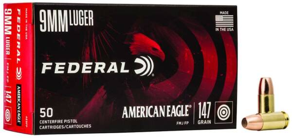 FEDERAL 9MM LUGER 147GR FMJ FP 50 RD/BX 20 BX/CS