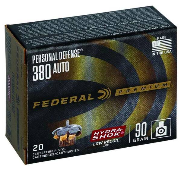 FEDERAL 380 AUTO 90GR HYDRA-SHOK JHP 20 RD/BX 10 BX/CS