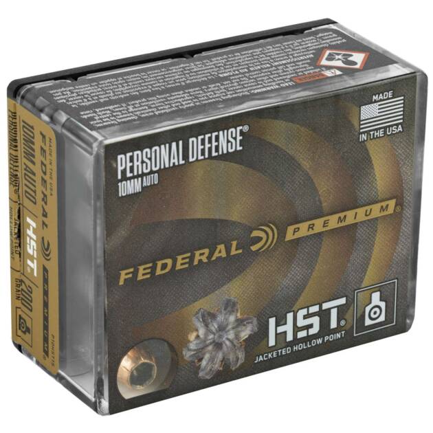 FEDERAL 10MM AUTO 200GR HST JHP PERSONAL DEFENSE 20 RD/BX 10 BX/CS