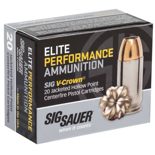 SIG SAUER V-CROWN 9MM 124GR JHP 20RD BX 200RD CASE