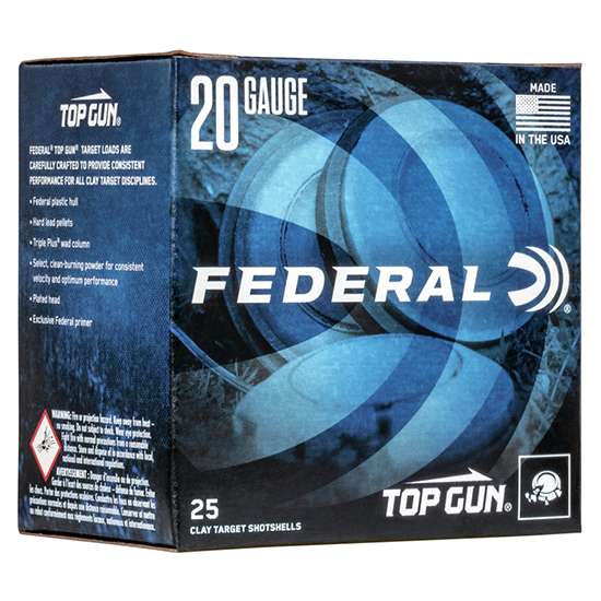 FEDERAL TOP GUN 20GA 2-3/4" 2-1/2DE 7/8OZ 7.5 25 RD/BX 10 BX/CS