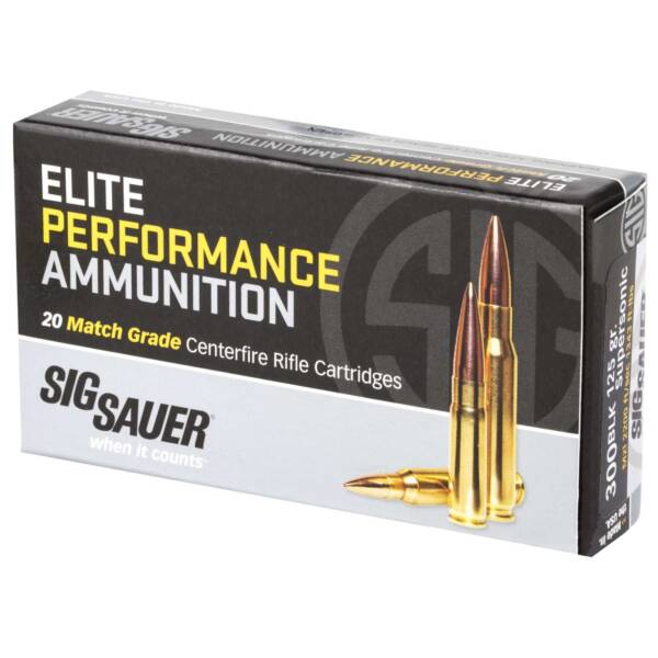 SIG SAUER ELITE MATCH 300BLK 125GR SPRSNC 20RD BX 500RD CASE - Image 2