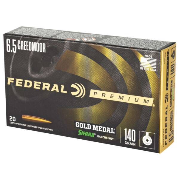 FEDERAL 6.5 CREEDMOOR 140GR GOLD MEDAL SIERRA MATCHKING 20 RD/BX 10 BX/CS - Image 2