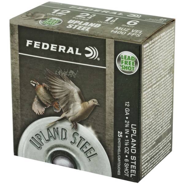 FEDERAL 12GA 2-3/4" 1 1/8 OZ 6 UPLAND STEEL 25 RD/BX 10 BX/CS - Image 2