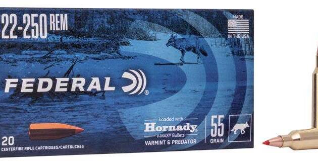 FEDERAL 22250 REM 55GR HORNADY V-MAX 20 RD/BX 10 BX/CS