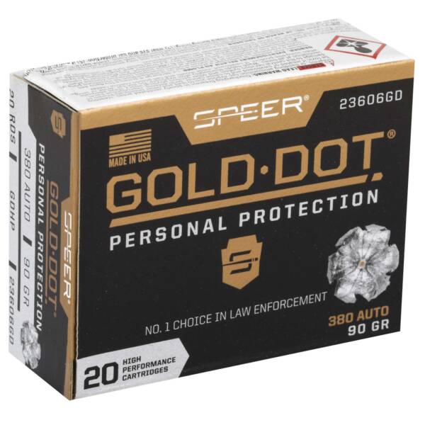 SPEER 380 AUTO 90 GR GDHP AMMO 20 RD/BX 10 BX/CS