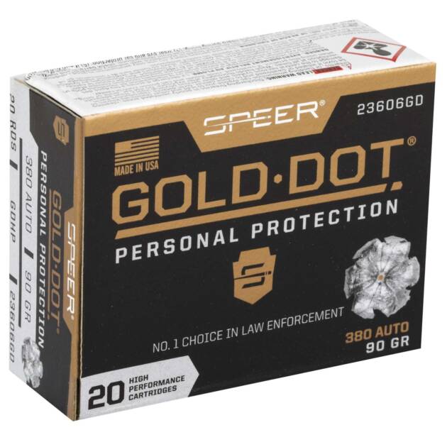 SPEER 380 AUTO 90 GR GDHP AMMO 20 RD/BX 10 BX/CS