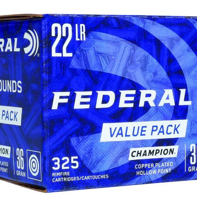 FEDERAL 22 LR CHAMPION PLATED HP 325 RD/BX 10 BX/CS