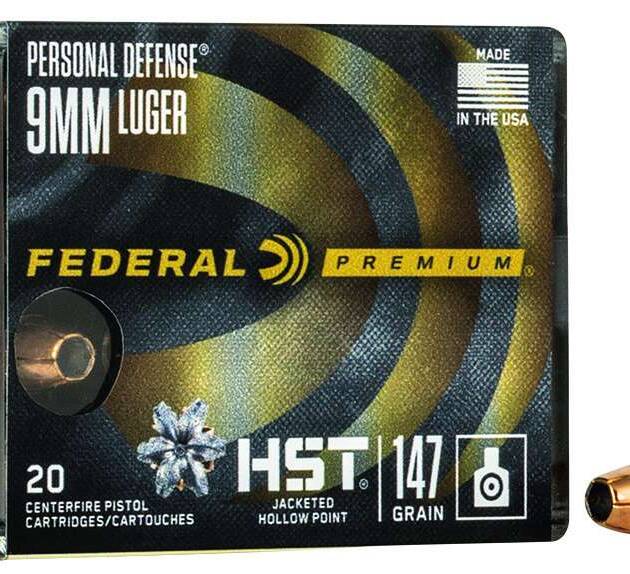 FEDERAL 9MM LUGER 147GR HST JHP 20 RD/BX 10 BX/CS