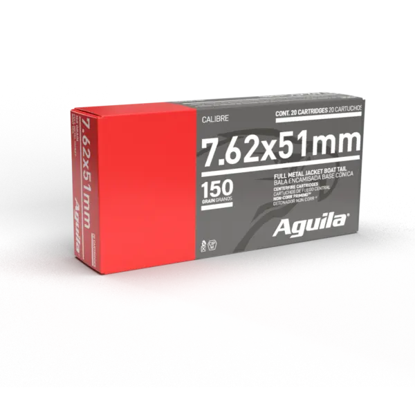 AGUILA 7.62 X 51MM 150GR FMJBT 20RD BX 25 BXS PER CS