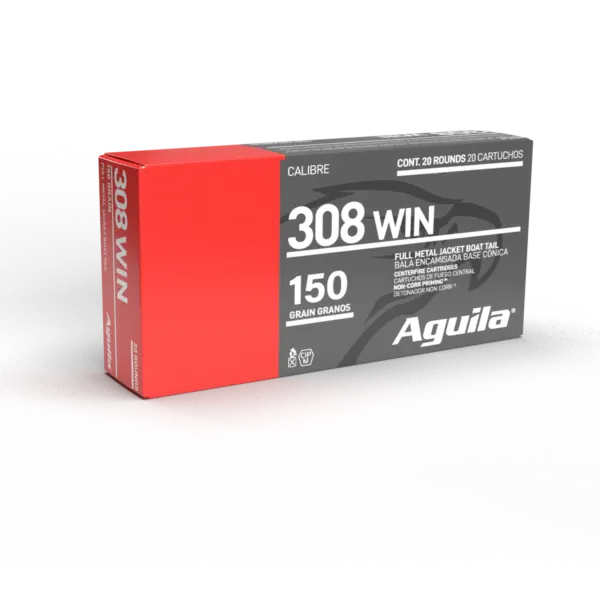 AGUILA 308 WIN 150GR FMJBT 20RD 25 BXS PER CS