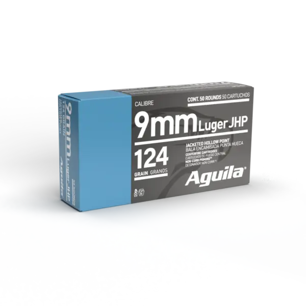 AGUILA 9MM 124GR JHP 50RD BOX 10 BXS PER CS
