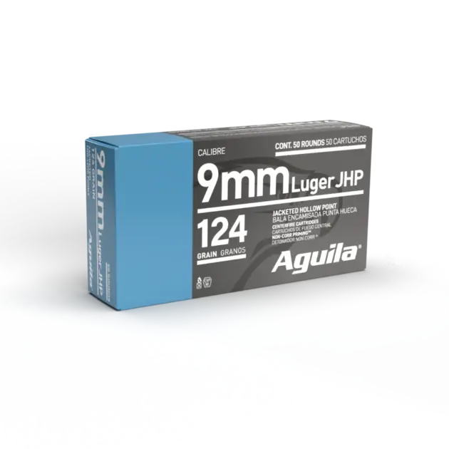 AGUILA 9MM 124GR JHP 50RD BOX 10 BXS PER CS