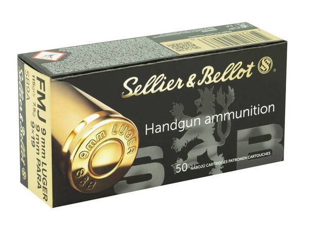 SELLIER & BELLOT 9MM 115G FMJ 50RD BOX 20 BOXES PER CASE