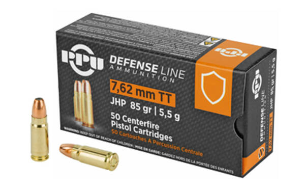 PPU DEF 7.62 TOKAREV 85GR JHP 50RD BOX 10 BOXES PER CASE