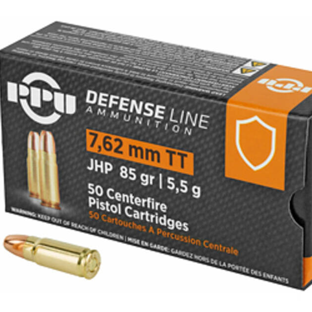 PPU DEF 7.62 TOKAREV 85GR JHP 50RD BOX 10 BOXES PER CASE