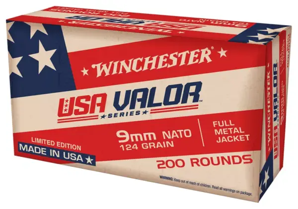 WINCHESTER USA VALOR 9MM NATO 124G FMJ 200RD VP