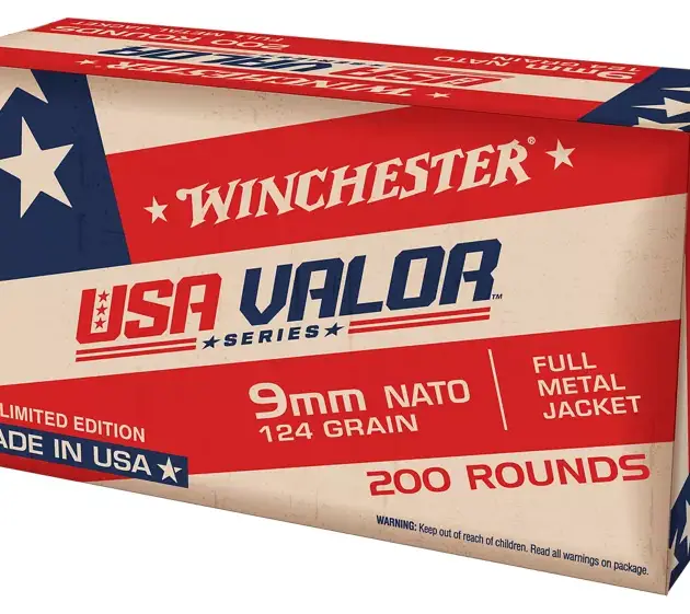 WINCHESTER USA VALOR 9MM NATO 124G FMJ 200RD VP