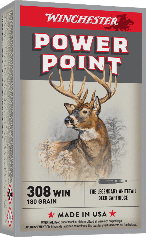 WINCHESTER POWER POINT 308WIN 180GR 20RD BX 200RD CASE