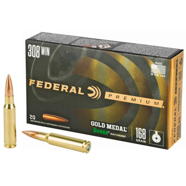 FEDERAL 308 WIN 168GR SIERRA MATCHKING BTHP 20 RD/BX 10 BX/CS