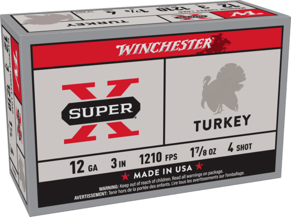 WINCHESTER SUPER X TURKEY 12GA 3" 1-7/8OZ #4 1210FPS 10RDS BX 100RD CASE