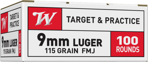 WINCHESTER USA 9MM 115GR FMJ 100RD BX 1000RD CASE