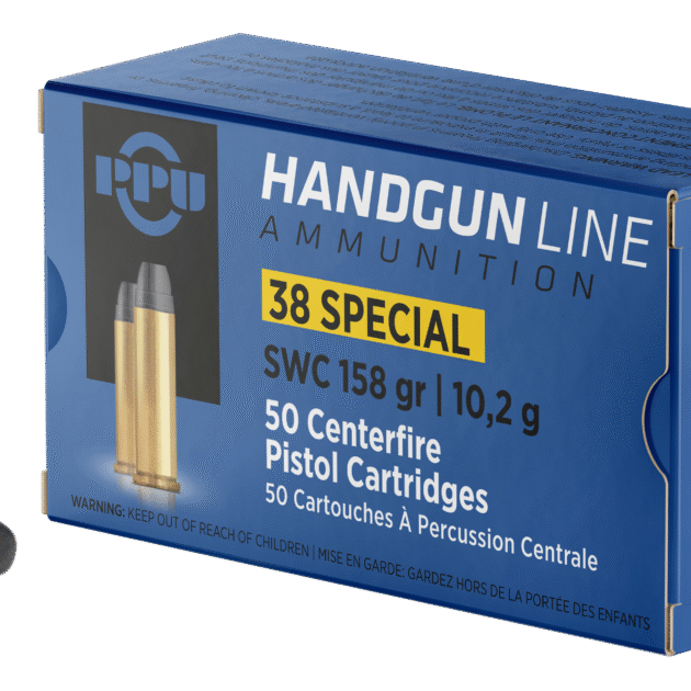 PPU .38 SPECIAL SW 158GR 50RD BOX 10 BOXES PER CASE