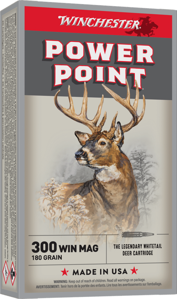WINCHESTER POWER POINT 300WIN MG 180GR 20RD BX 200RD CASE