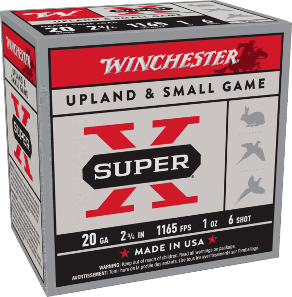 WINCHESTER SUPER X UPLAND HVY 20G 2-3/4" #6 25RD BX 250RD CS