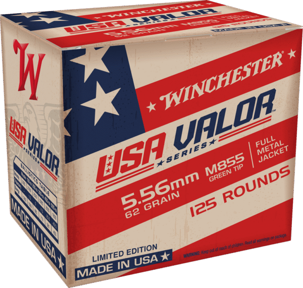 USA VALOR M855 5.56 62G FMJ GRN TIP