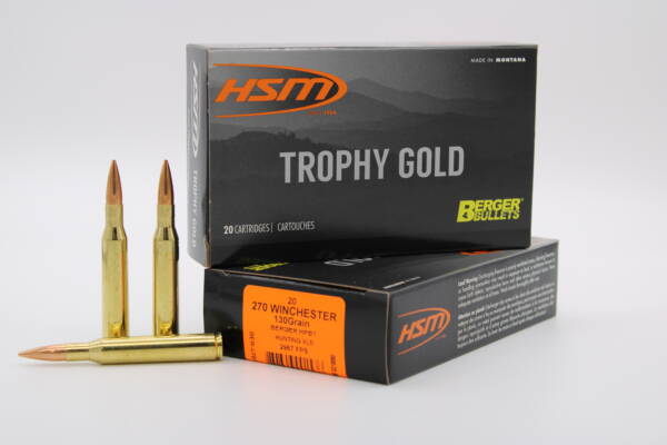HSM AMMUNITION 270 WIN 130GR BERGER HNT 20RD BOX 20 BOXES PER CASE