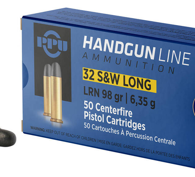 PPU 32 S&W LONG LRN 98GR 50RD BOX 10 BOXES PER CASE