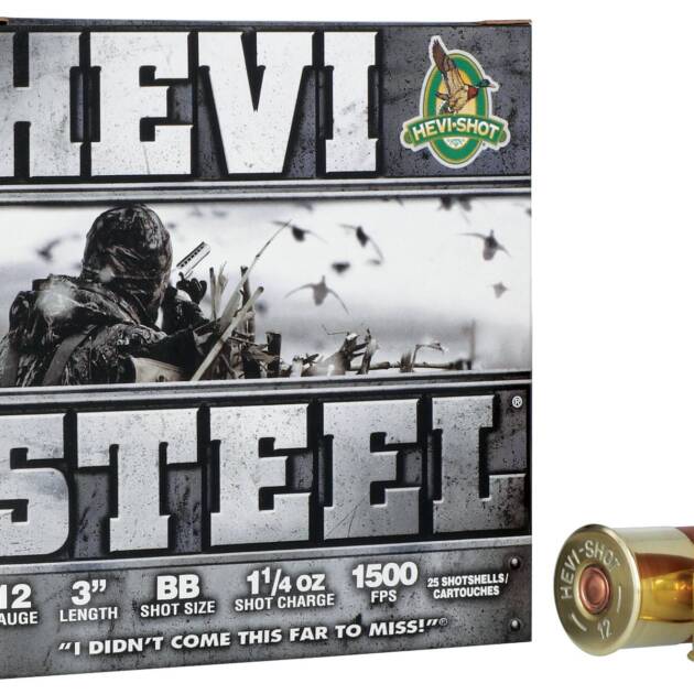 HEVI-SHOT HEVI-STEEL 12GA 3IN 1-1/4OZ BB 25 RD/BX 10 BX/CS